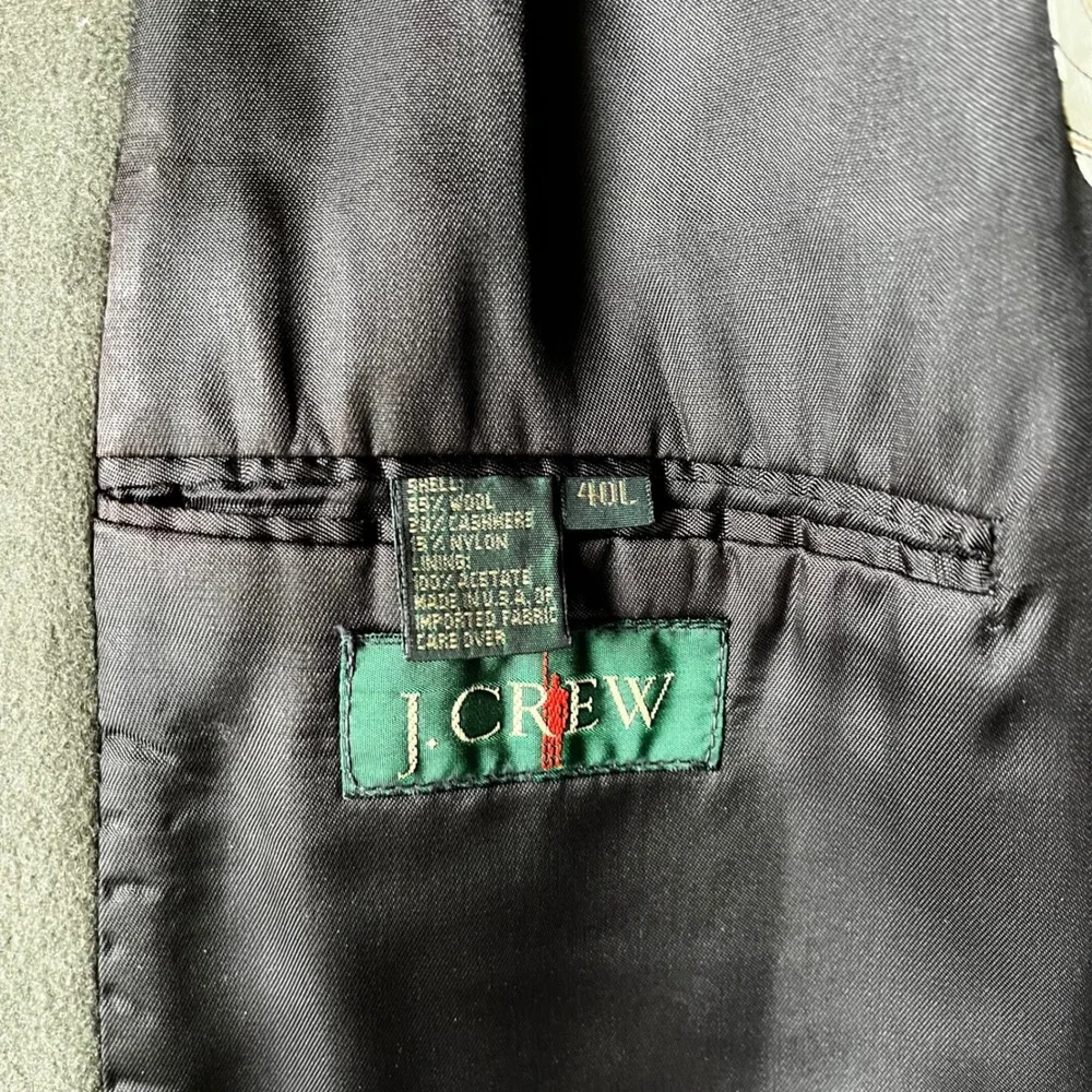 J.Crew Olive Green Wool Blazer 40L Mens 2 Button‎ Classic Sport Coat 90s USA